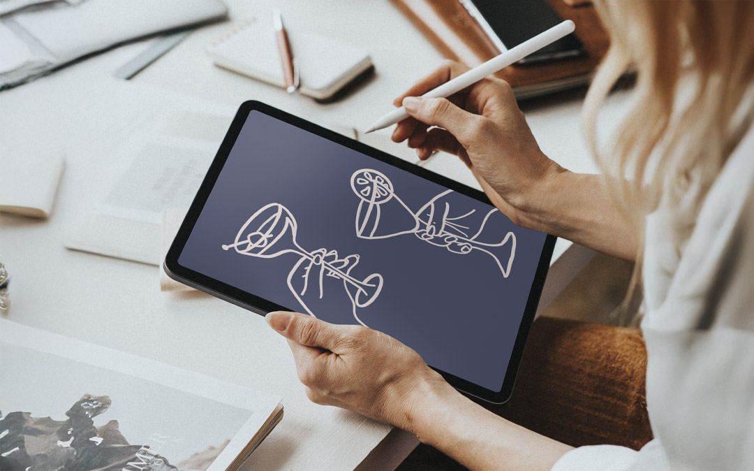 Artist sketching a new design.